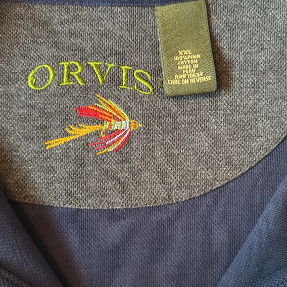 Orvis XXL Navy Half Zip Pullover - Picture 2 of 3